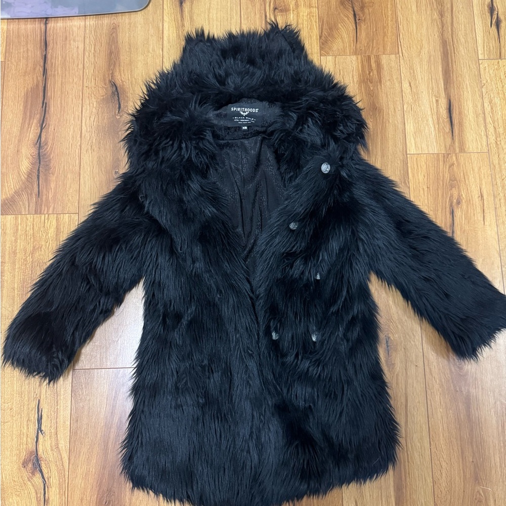 SpiritHoods Black Faux Fur Coat